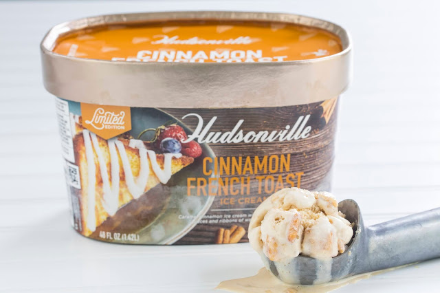 Hudsonville's Limited Edition flavor - cinnamon French Toast - in a scoop and quart. 